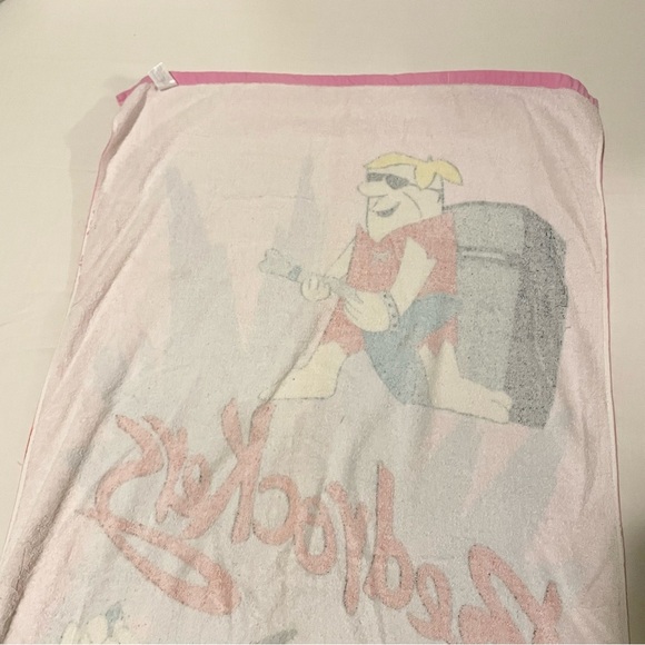 Vintage 1986 Flintstones Bedrockers Towel Fred Barney - Picture 12 of 16